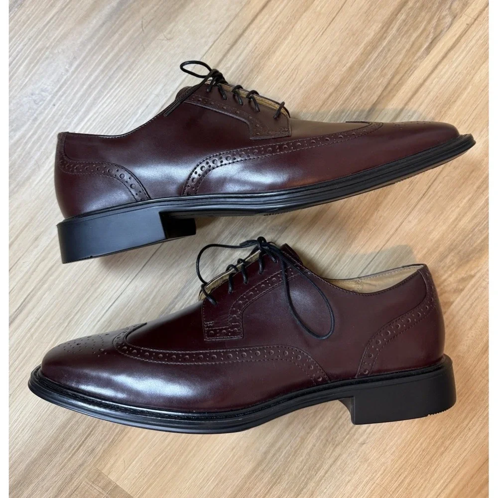 Vintage Y2K Rockport DresSports Mens Burgundy Leather Wingtip Oxford Shoes 10W